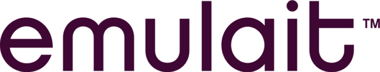 Logo of "emulait" in lowercase letters. The text, in a dark purple color, has a registered trademark symbol (™) at the upper-right corner. The design is straightforward with no additional graphics or elements, reflecting its commitment to combining breastfeeding and bottle-feeding seamlessly.